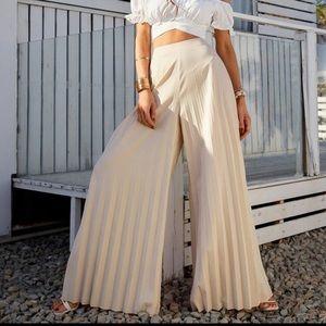 Wide pleated pants